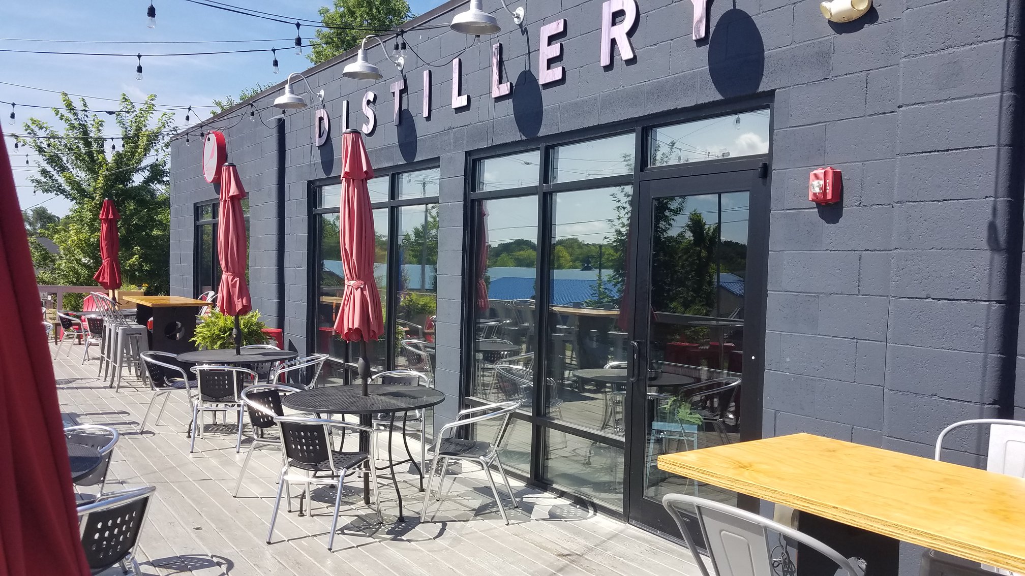 Bloomington Window Tint - Commercial Film applied to exterior windows of Cardinal Spirits in Bloomington, Indiana