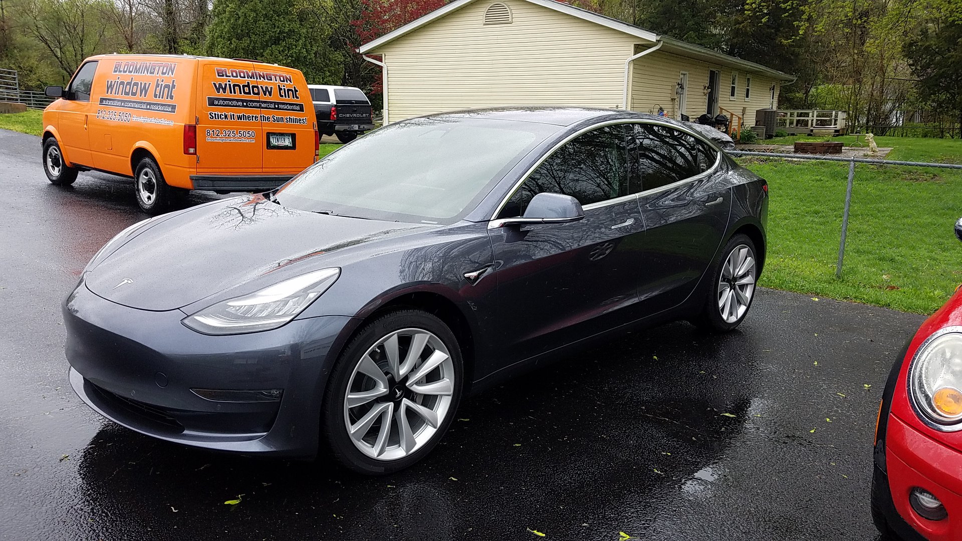 Tesla Model 3 with Ceramic Window Film & Paint Protection Film from Bloomington Window Tint